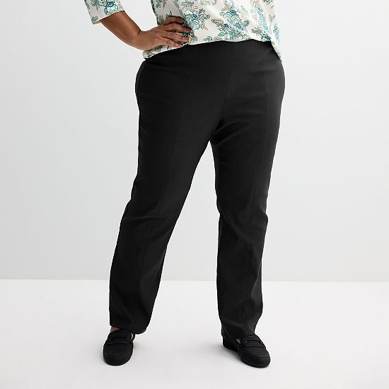  Plus Size Croft & Barrow® Seamed Straight Leg Pull-On Pants
