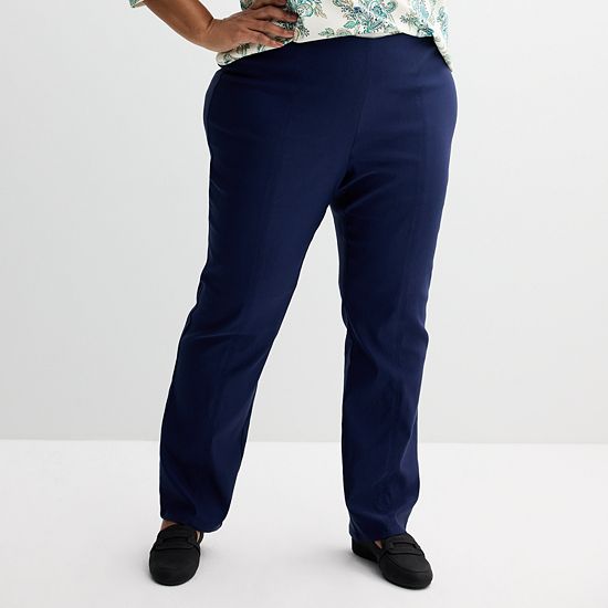  Plus Size Croft & Barrow® Seamed Straight Leg Pull-On Pants