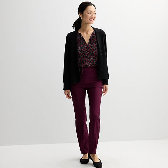  Women's Croft & Barrow® Seamed Straight Leg Pull-On Pants