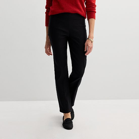  Women's Croft & Barrow® Seamed Straight Leg Pull-On Pants
