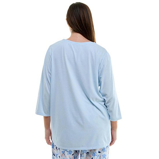  Plus Size Croft & Barrow Cozy Luxe Rib Sleep Top