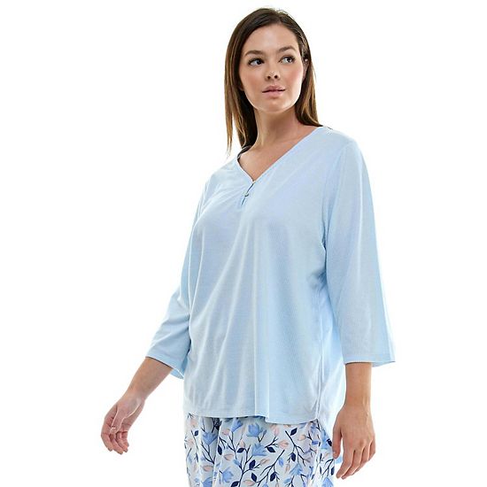  Plus Size Croft & Barrow Cozy Luxe Rib Sleep Top