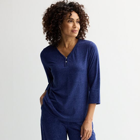  Women's Croft & Barrow Cozy Luxe Rib Sleep Top