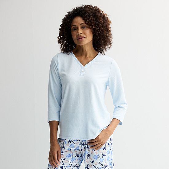  Women's Croft & Barrow Cozy Luxe Rib Sleep Top