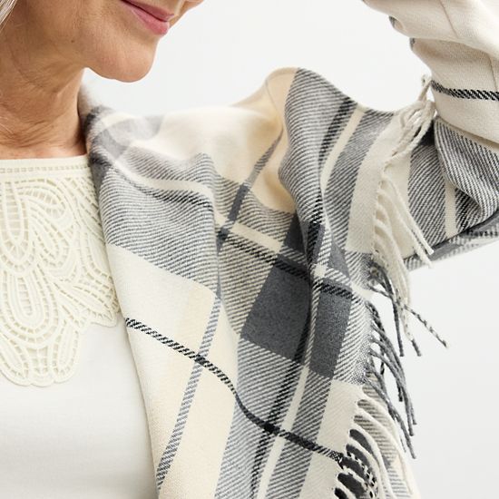  Women's Croft & Barrow® Plaid Shawl Jacket