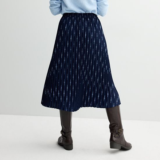  Petite Croft & Barrow® Pleated Midi Skirt