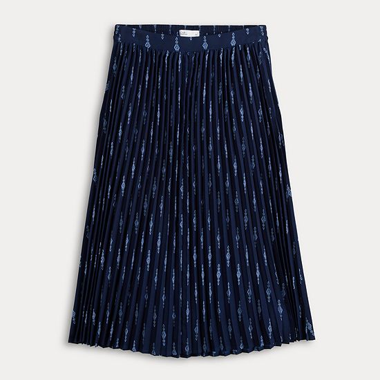  Women's Croft & Barrow® Pleated A-Line Midi Skirt