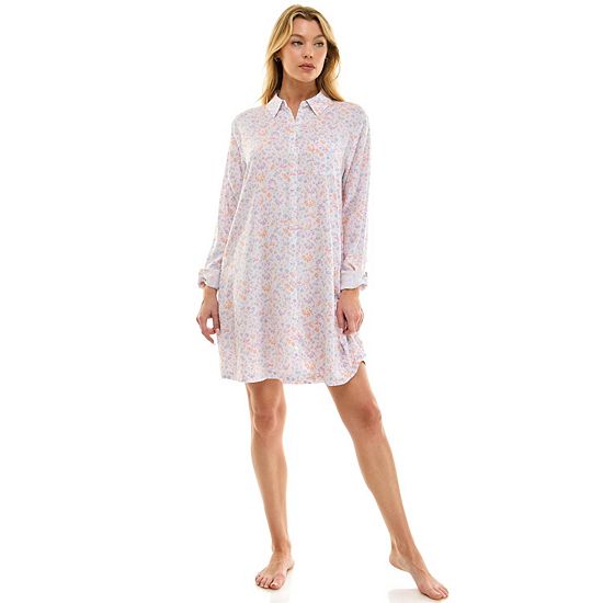  Women's Croft & Barrow® Woven Button-Up Sleepshirt