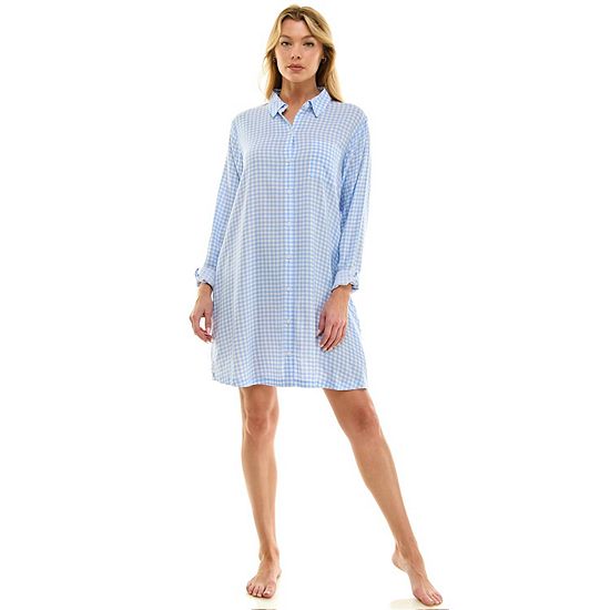  Women's Croft & Barrow® Woven Button-Up Sleepshirt