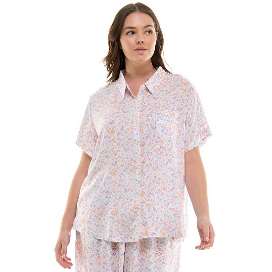  Plus Size Croft & Barrow® Woven Rayon Pajama Top