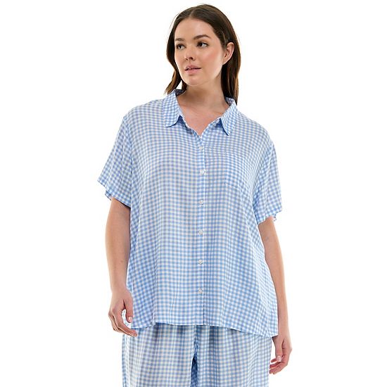  Plus Size Croft & Barrow® Woven Rayon Pajama Top