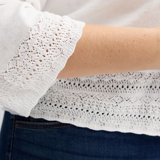  Plus Size Croft & Barrow® Pointelle Hem Open Front Cardigan