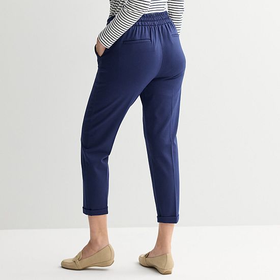  Petite Croft & Barrow® Ponte Drawstring Pull-On Pants