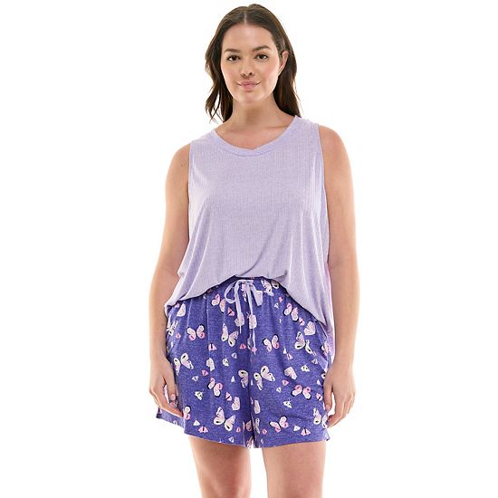 Women's Croft & Barrow® Lush Luxe 2-Piece Pajama Tank Top And Pajama Shorts Set