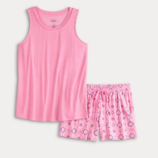  Women's Croft & Barrow® 2-Piece Lush Luxe Pajama Tank Top & Pajama Shorts Set