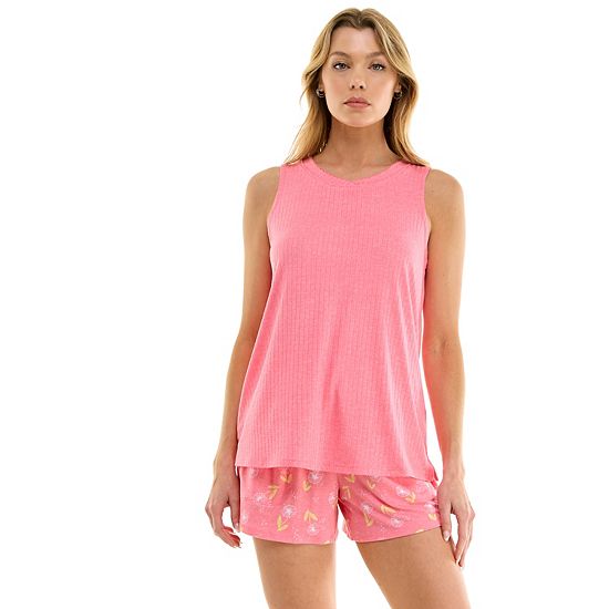  Women's Croft & Barrow® 2-Piece Lush Luxe Pajama Tank Top & Pajama Shorts Set