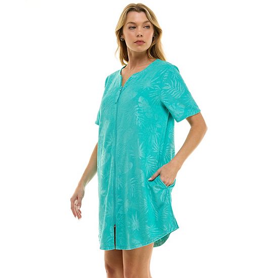  Women's Croft & Barrow® Embossed Honey Knit Terry Zip Robe