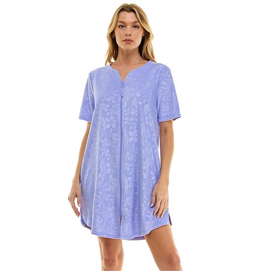  Women's Croft & Barrow® Embossed Honey Knit Terry Zip Robe