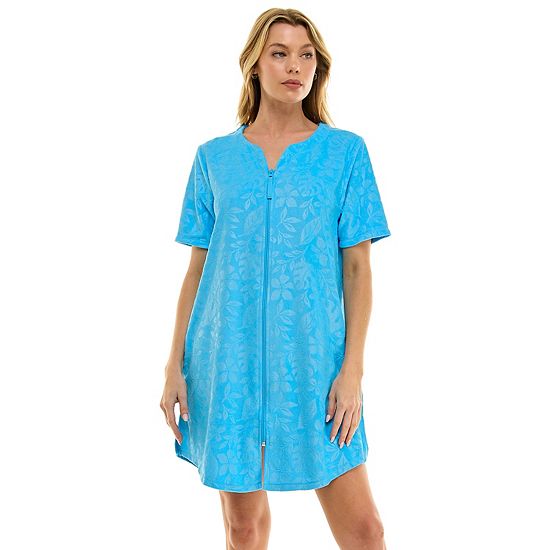  Women's Croft & Barrow® Embossed Honey Knit Terry Zip Robe