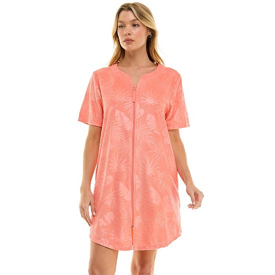 Women's Croft & Barrow® Embossed Honey Knit Terry Zip Robe