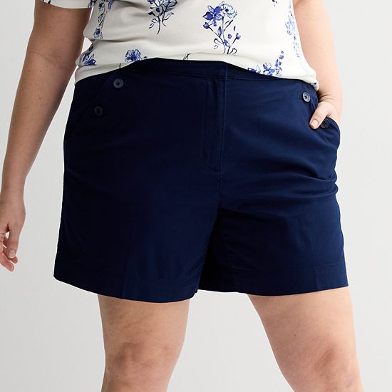  Plus Size Croft & Barrow® Classic Button Detail Shorts
