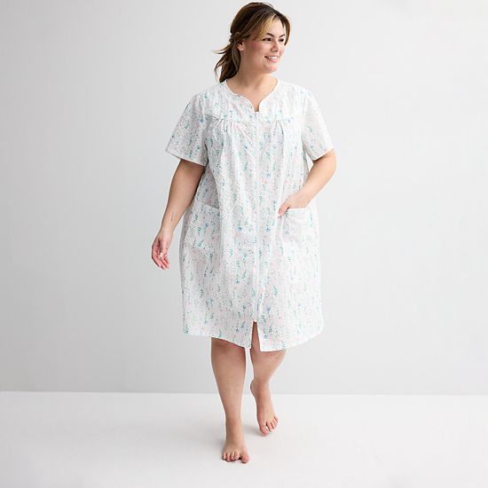  Plus Size Croft & Barrow® Woven Zip Short Robe