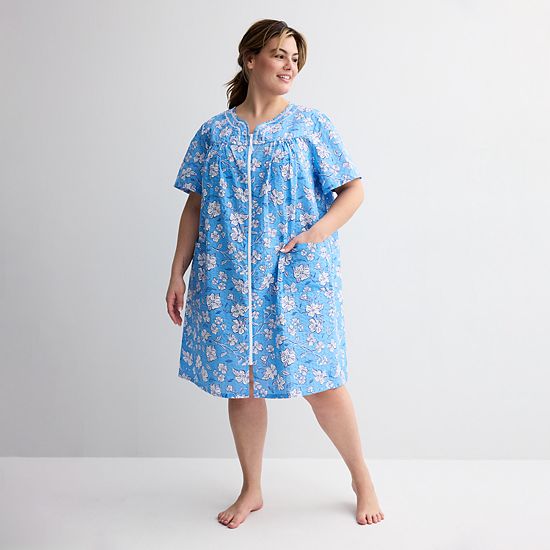  Plus Size Croft & Barrow® Woven Zip Short Robe