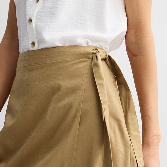  Women's Croft & Barrow® Tie-Front Faux Wrap Skirt
