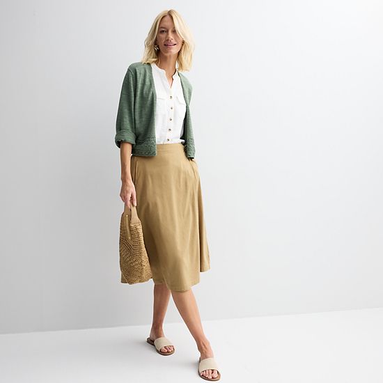  Women's Croft & Barrow® Tie-Front Faux Wrap Skirt