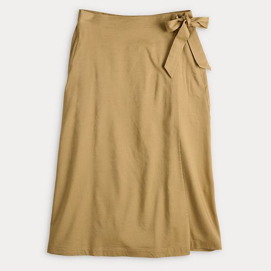  Women's Croft & Barrow® Tie-Front Faux Wrap Skirt