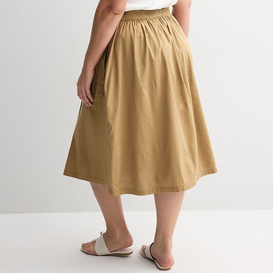  Plus Size Croft & Barrow® Tie Front Faux Wrap Skirt