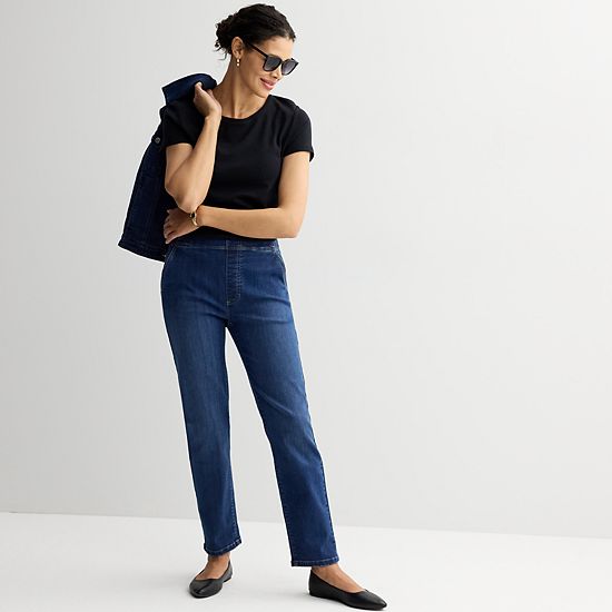  Women's Croft & Barrow® Classic Pull On Jeans