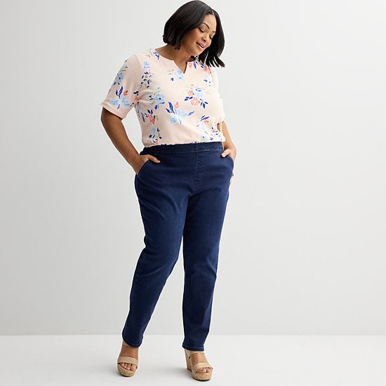  Plus Size Croft & Barrow® Classic Pull-On Jeans