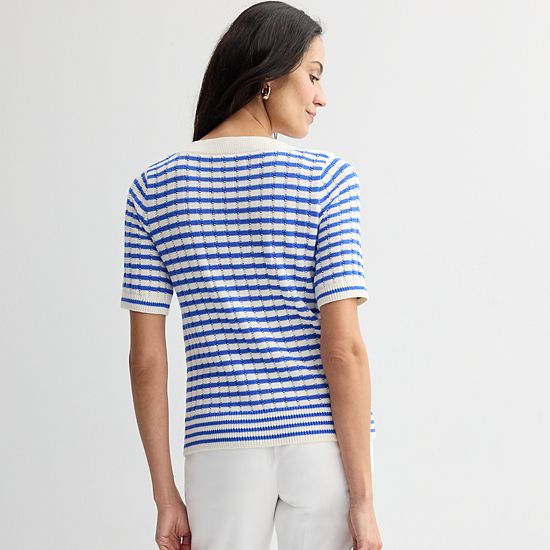  Women's Croft & Barrow® Textured Boatneck Pullover Sweater