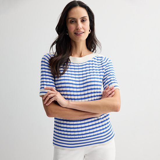  Women's Croft & Barrow® Textured Boatneck Pullover Sweater