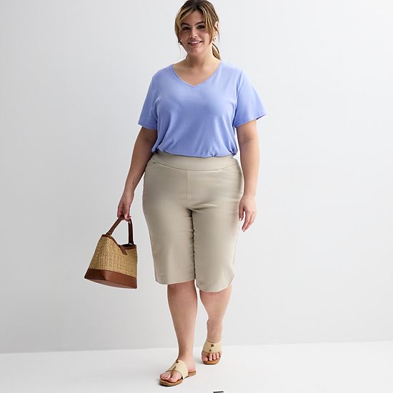  Plus Size Croft & Barrow® Effortless Stretch Skimmer Shorts