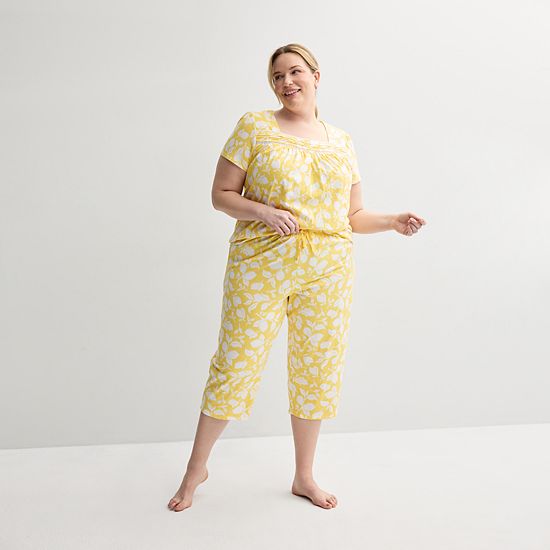 Plus Size Croft & Barrow® 2-pc. Pajama Top & Pajama Bottoms Set