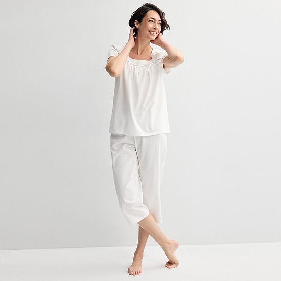  Women's Croft & Barrow® 2-pc. Pajama Top & Pajama Bottoms Set
