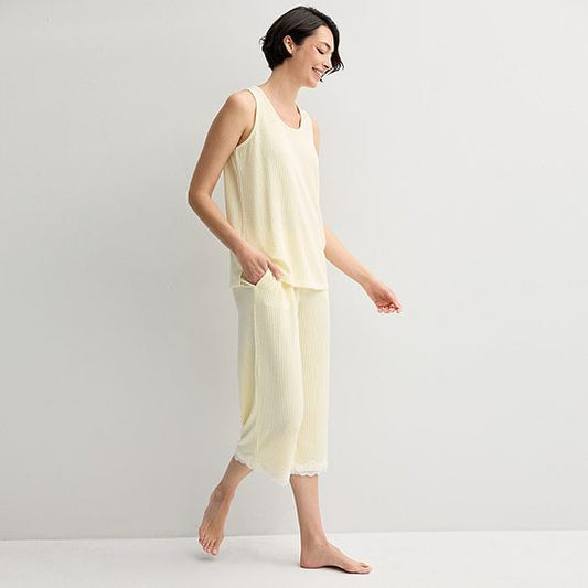  Women's Croft & Barrow® 2-Piece Sleeveless Pajama Top & Capri Pants Sleep Set