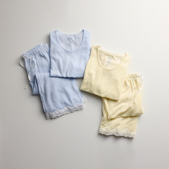  Women's Croft & Barrow® 2-Piece Sleeveless Pajama Top & Capri Pants Sleep Set