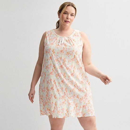  Plus Size Croft & Barrow® Woven Tie Sleepshirt