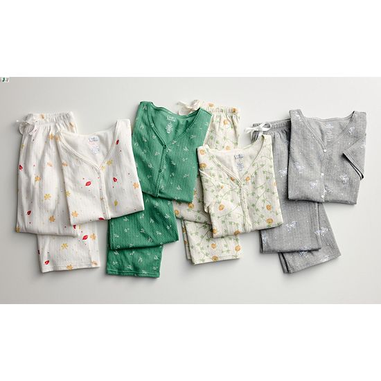  Women's Croft & Barrow® Textured Knit Pajama Top & Pajama Bottoms Set