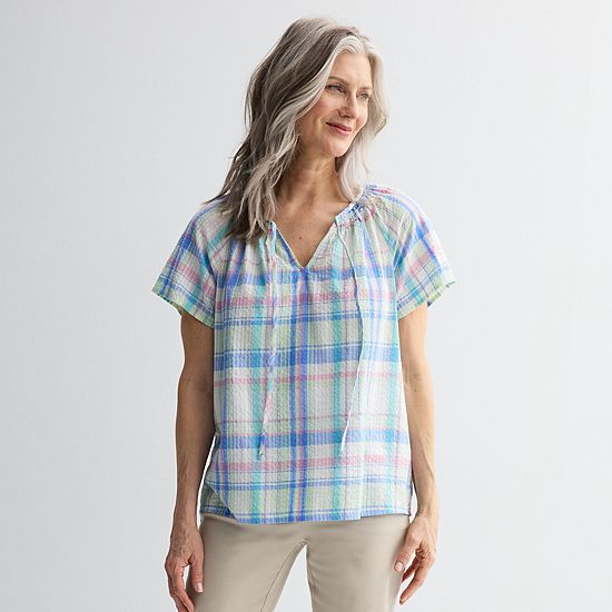  Women's Croft & Barrow® Raglan Splitneck Blouse