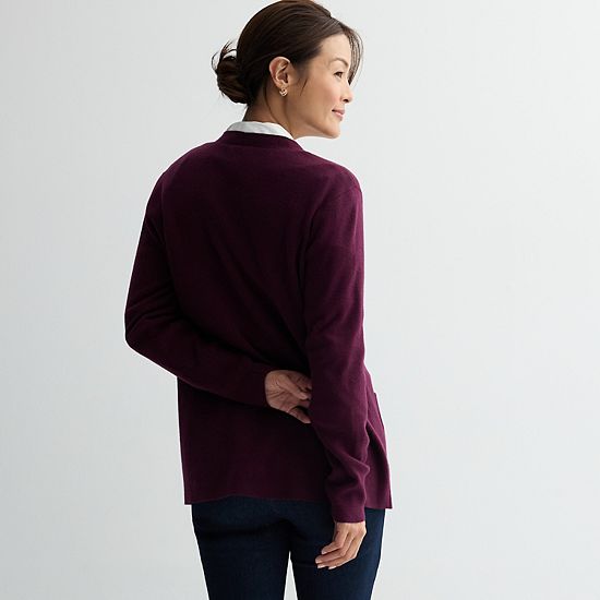  Petite Croft & Barrow® Polished Open Front Cardigan