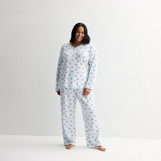  Plus Size Croft & Barrow® Textured Knit Pajama Top & Pajama Bottoms Set