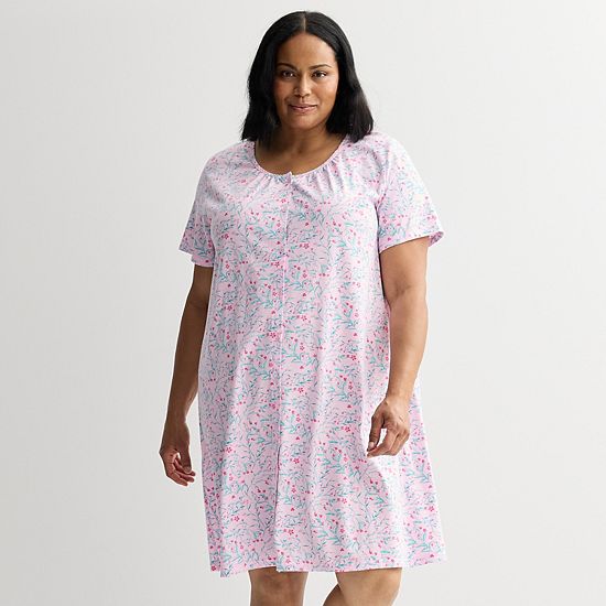  Plus Size Croft & Barrow® Short Sleeve Sleep Knit Gown