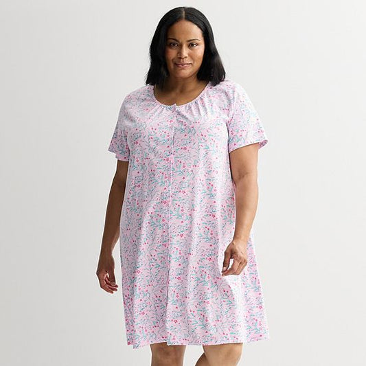  Plus Size Croft & Barrow® Short Sleeve Sleep Knit Gown