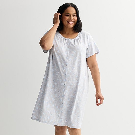  Plus Size Croft & Barrow® Short Sleeve Sleep Knit Gown