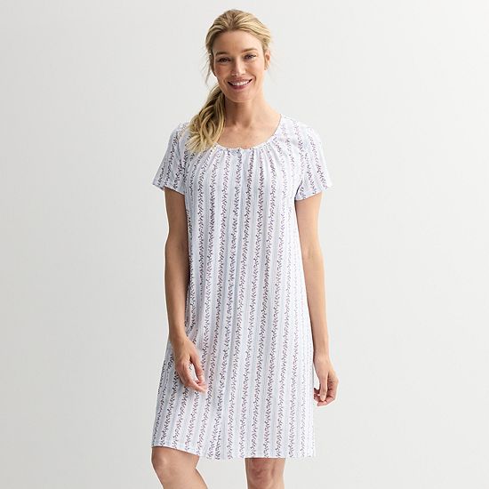  Women's Croft & Barrow® Short Sleeve Sleep Knit Gown