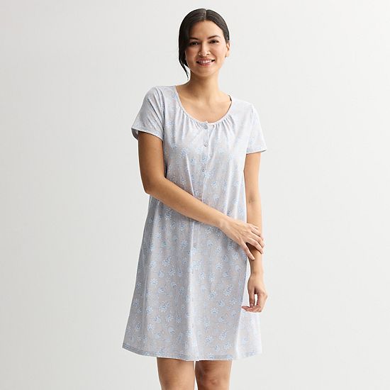  Women's Croft & Barrow® Short Sleeve Sleep Knit Gown